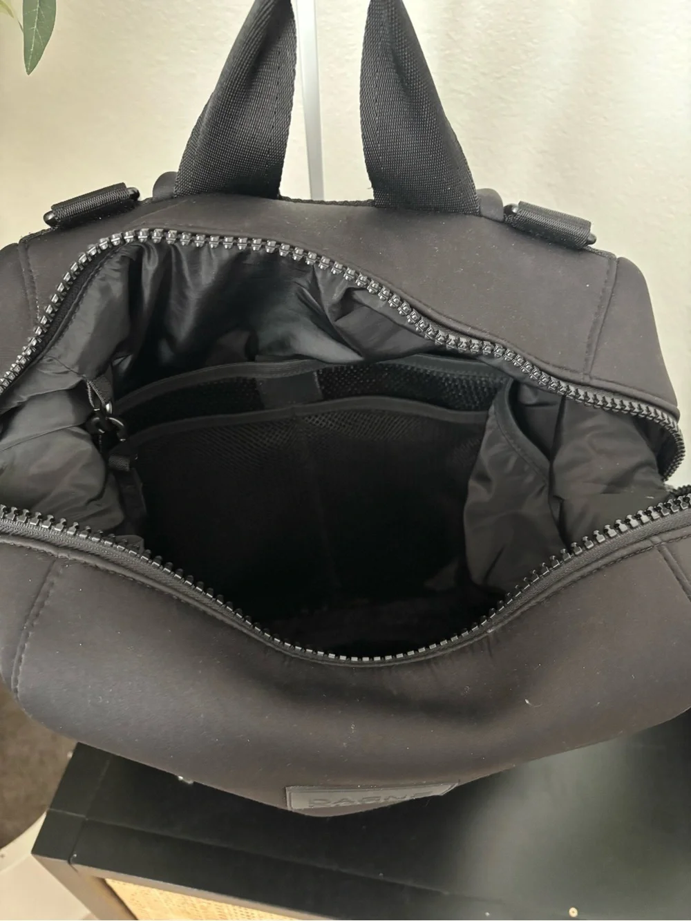 Dagne Dover Black Neoprene diaper bag